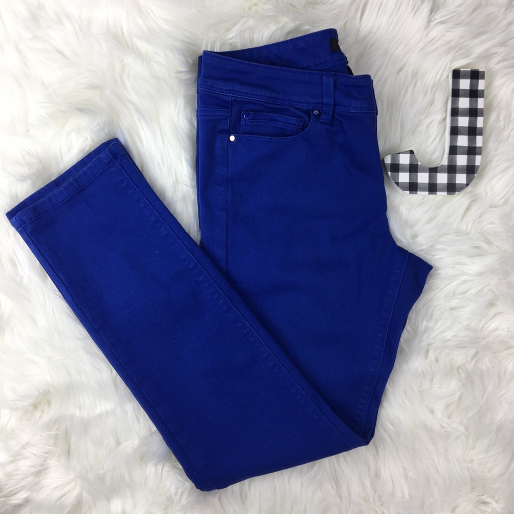 WHBM Slim Ankle Electric Blue Jeans 6 Regular